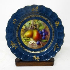 Antique Royal Wocester Cabinet Plate Hand Painted Still Life Fruit Albert Shuck