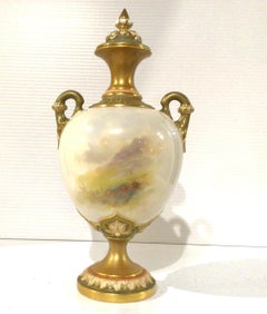 Antique Royal Worcester Harry Davis Sheep Vase