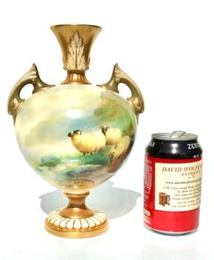 Antique Royal Worcester Harry Davis Sheep Vase