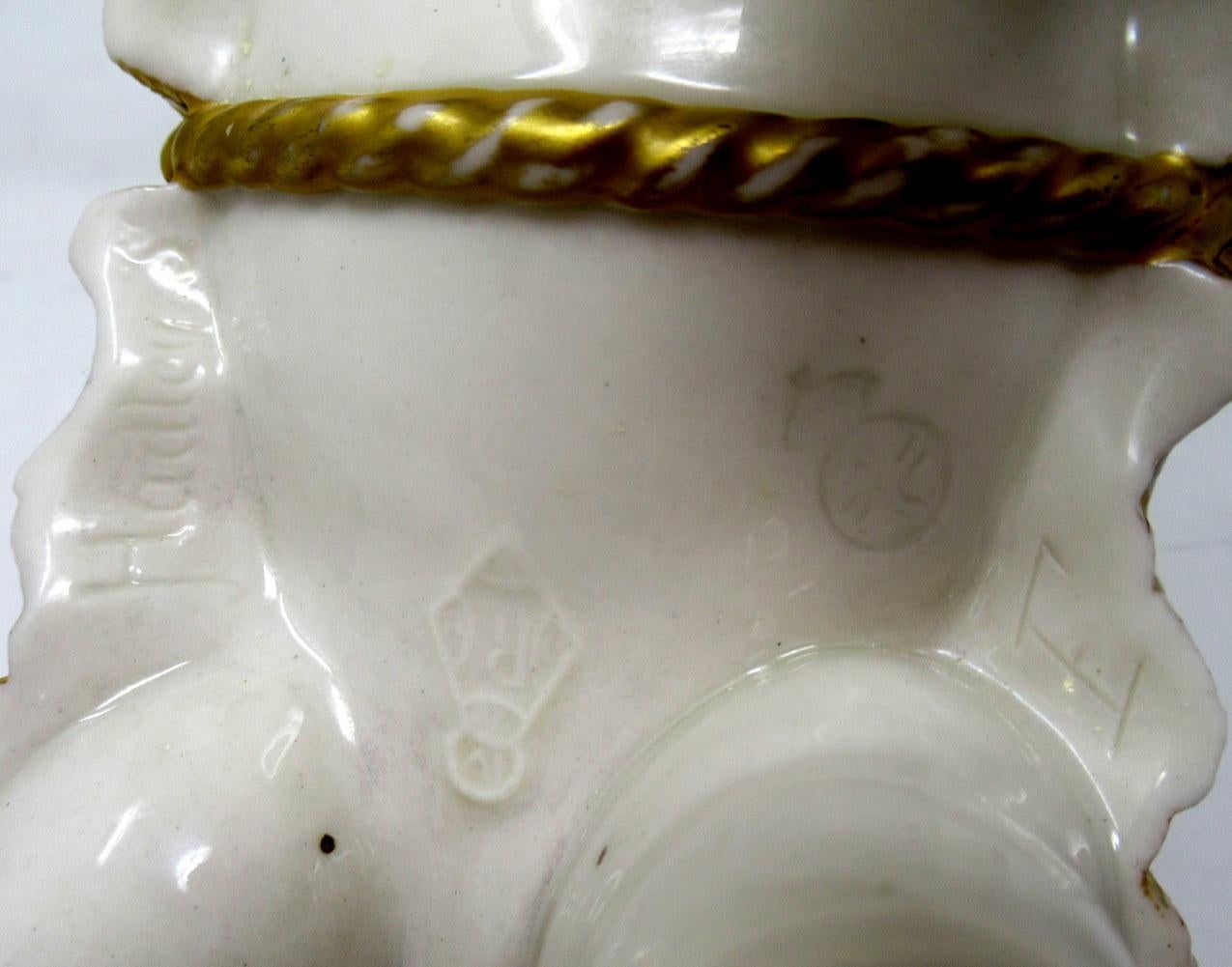 Antique Royal Worcester Kerr Binns English Porcelain Elephant Vase Pink Gilt 5