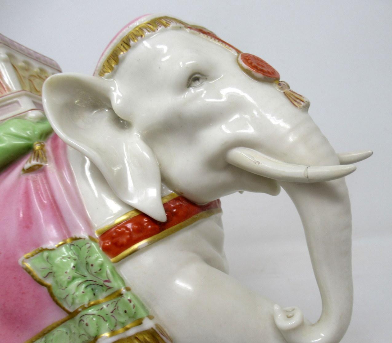 Antique Royal Worcester Kerr Binns English Porcelain Elephant Vase Pink Gilt 6