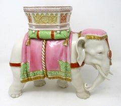 Antique Royal Worcester Kerr Binns English Porcelain Elephant Vase Pink Gilt