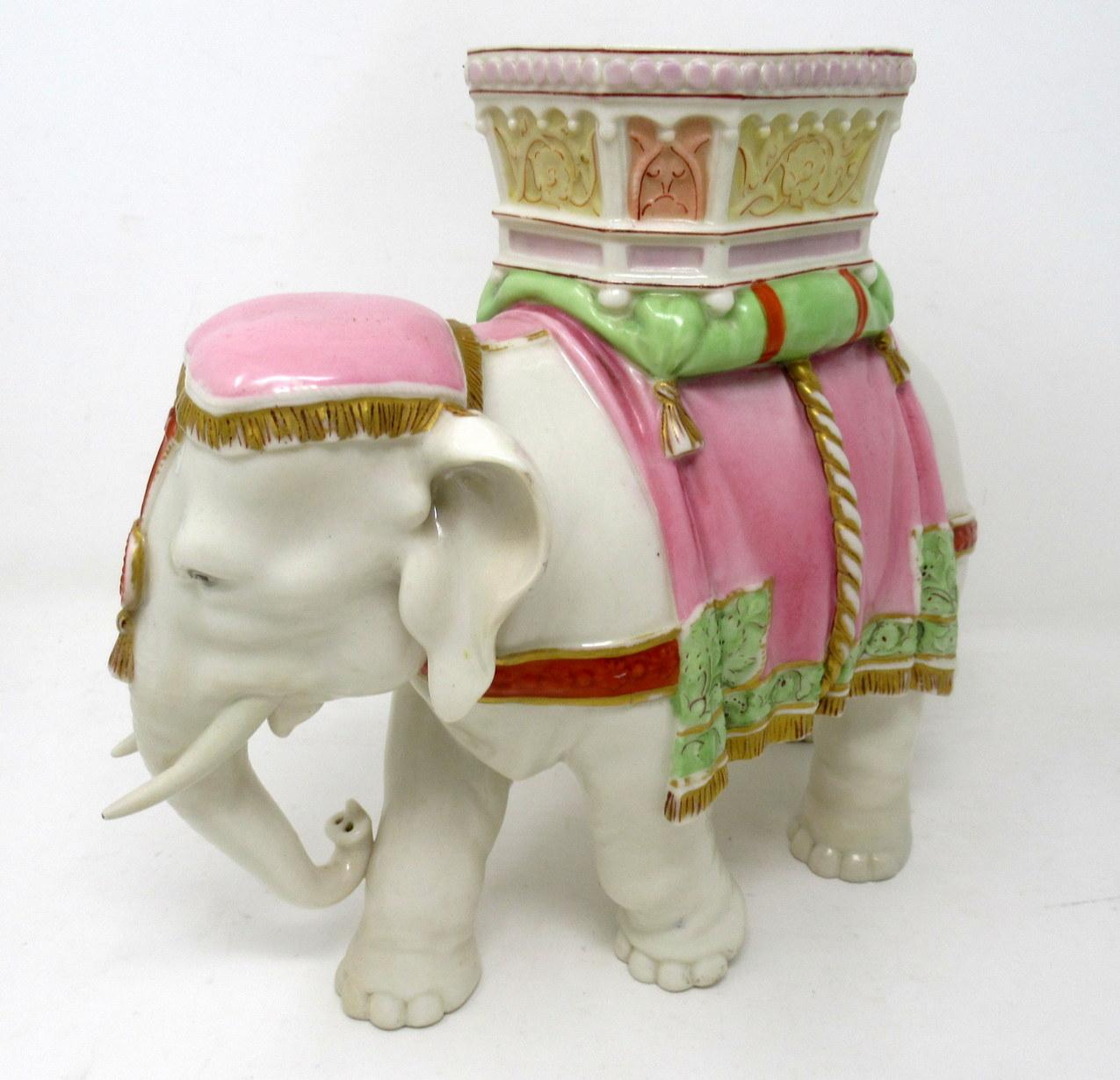 19th Century Antique Royal Worcester Kerr Binns English Porcelain Elephant Vase Pink Gilt