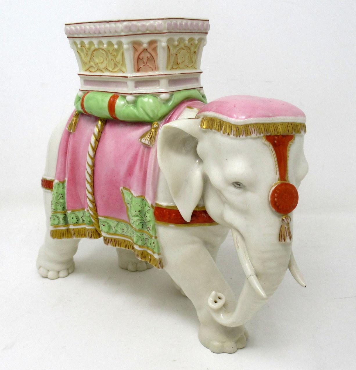 Ceramic Antique Royal Worcester Kerr Binns English Porcelain Elephant Vase Pink Gilt