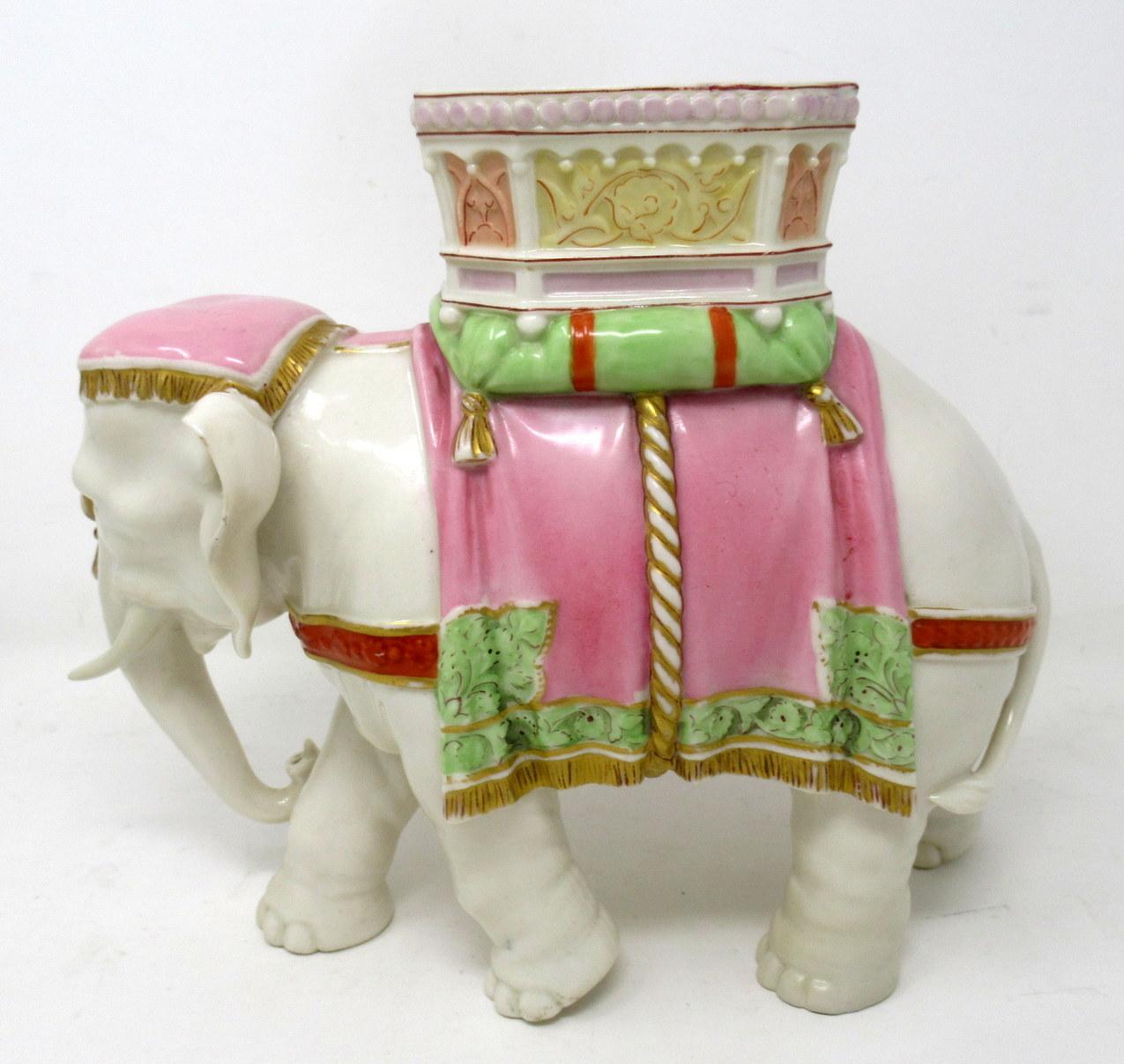 Antique Royal Worcester Kerr Binns English Porcelain Elephant Vase Pink Gilt 1