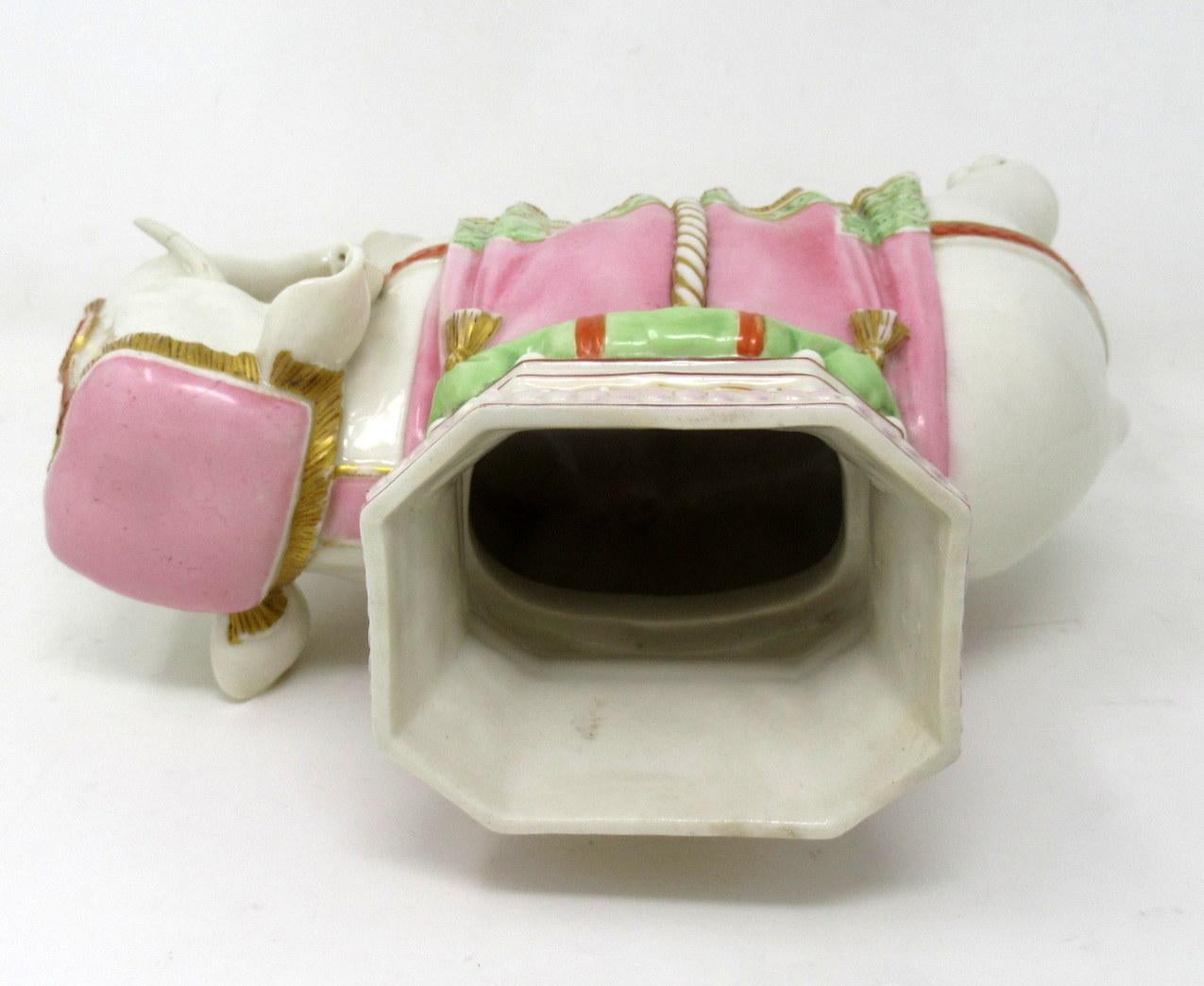Antique Royal Worcester Kerr Binns English Porcelain Elephant Vase Pink Gilt 3