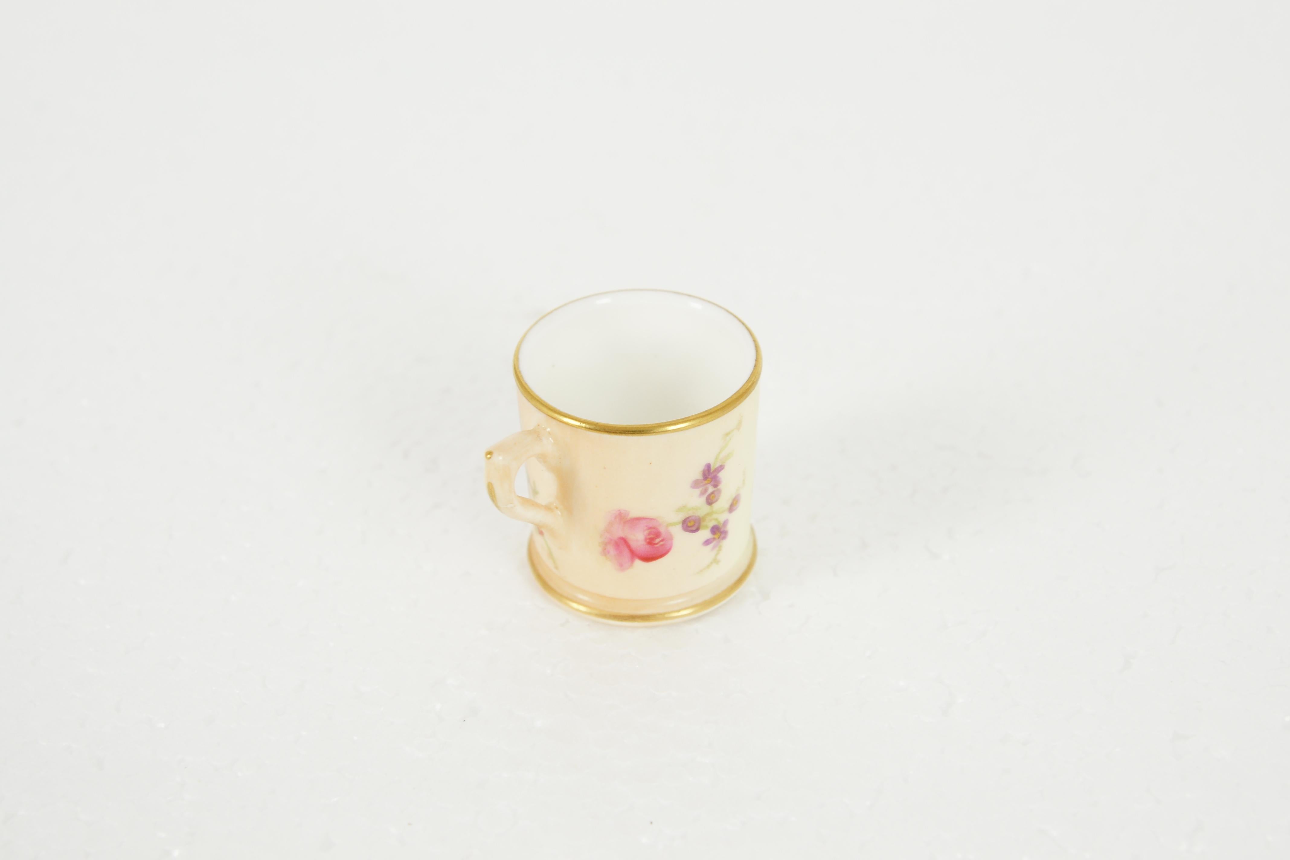 Hand-Crafted Antique Royal Worcester, Miniature Hand Painted Cup, B1964