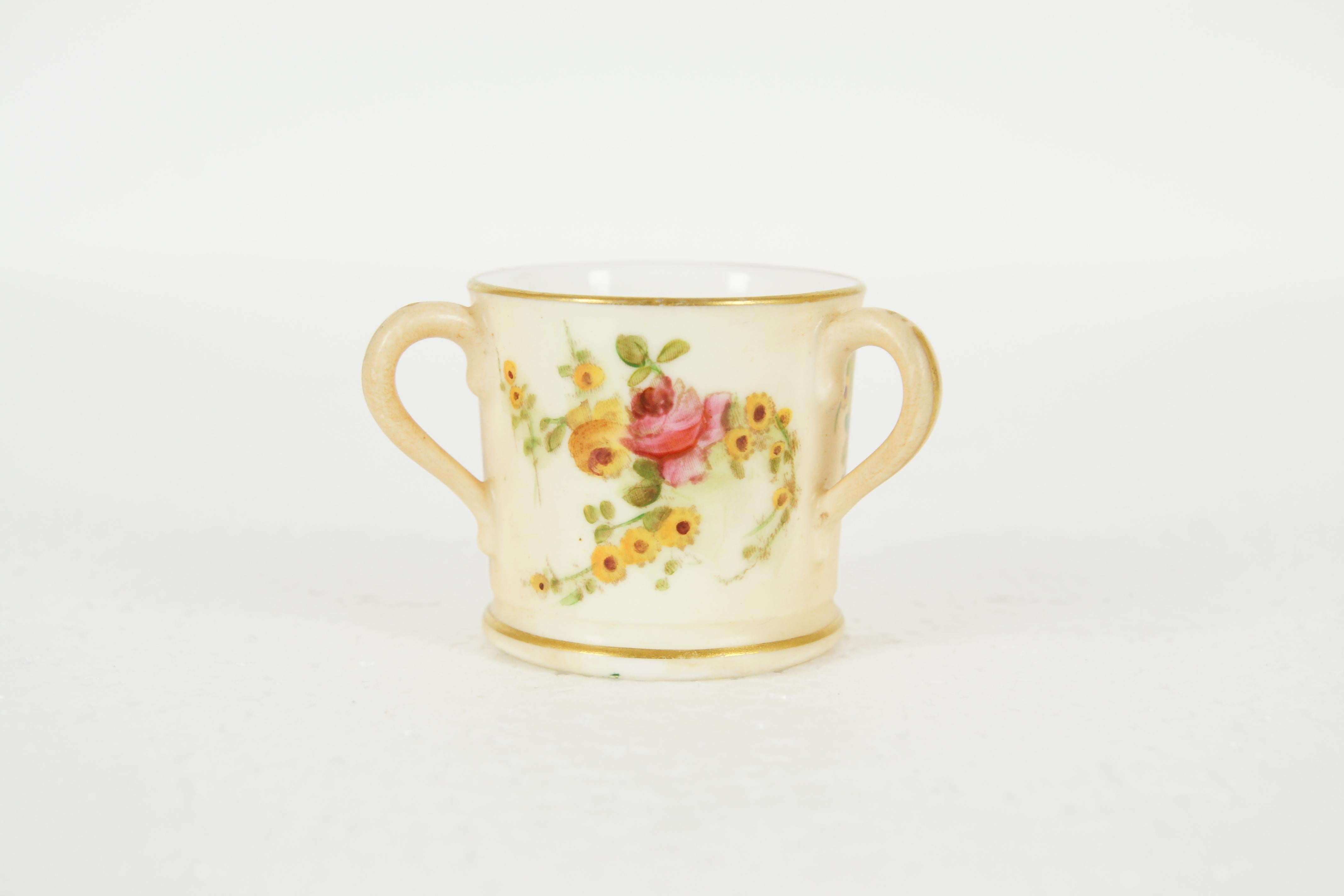 English Antique Royal Worcester, Miniature Loving Cup, W3171, B1962