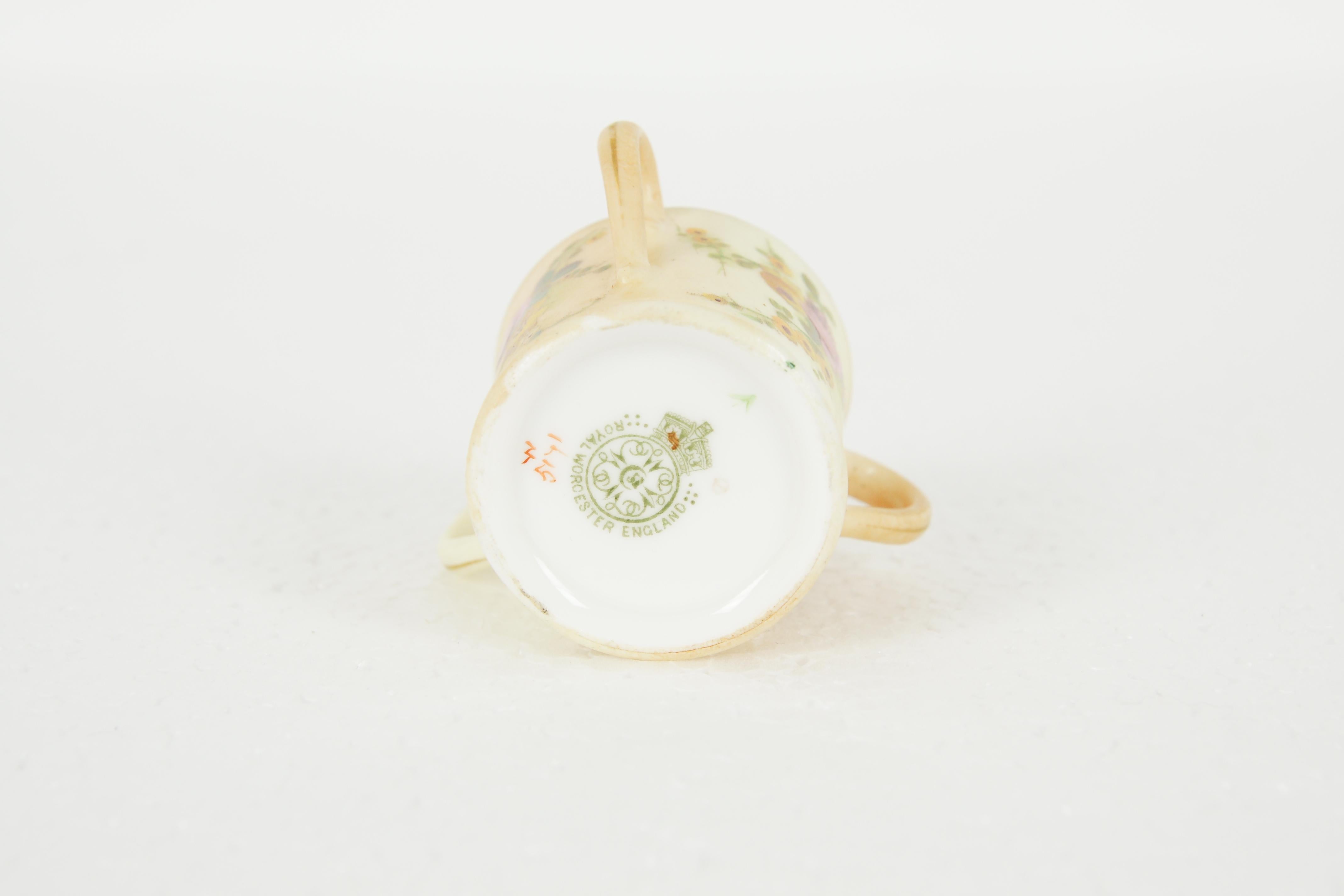 Hand-Crafted Antique Royal Worcester, Miniature Loving Cup, W3171, B1962