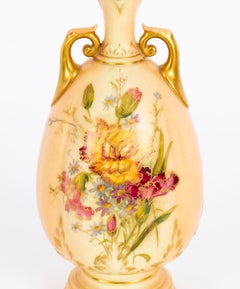 Antique Royal Worcester Ovoid Porcelain Vase 20th Century