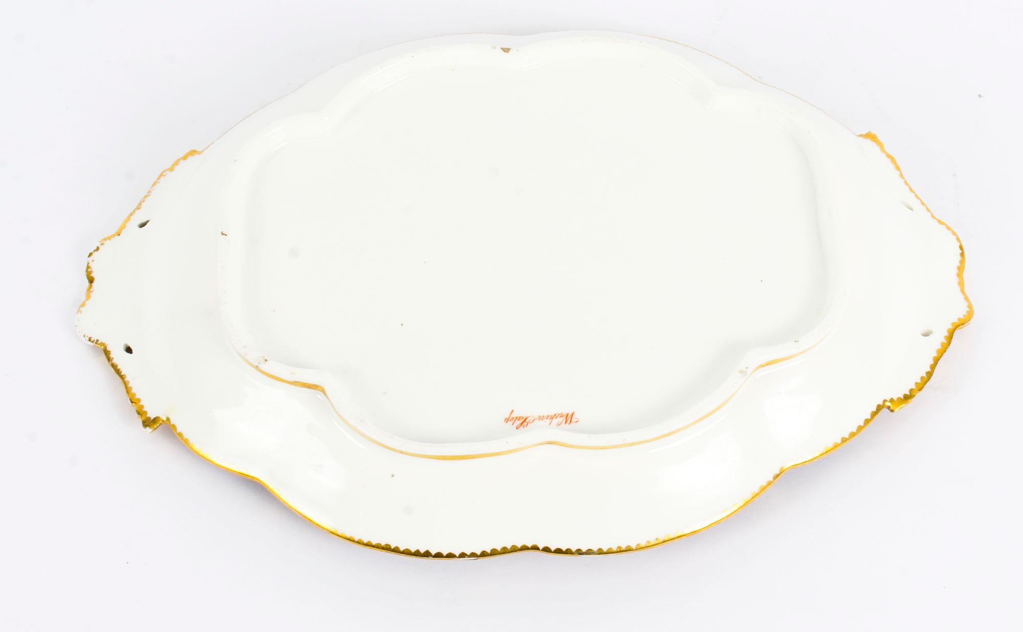 Antique plat à paysage en porcelaine royale de Worcester, 19ème siècle en vente 2