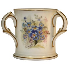 Early 20th century Royal Worcester Porcelain Miniature Loving Cup, English, 1922
