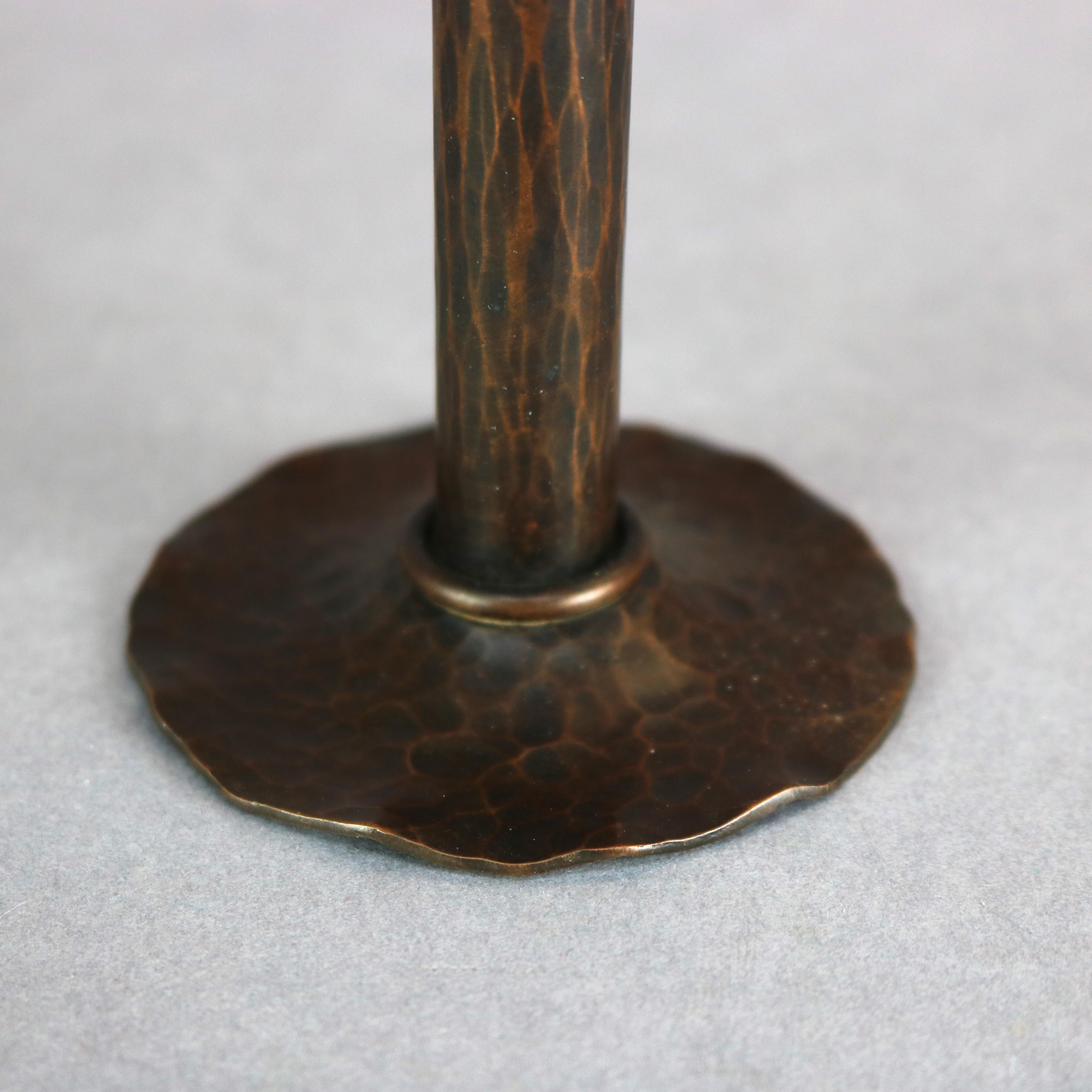 American Antique Roycroft Arts & Crafts Hammered Copper Bud Vase, Signed, Circa 1910