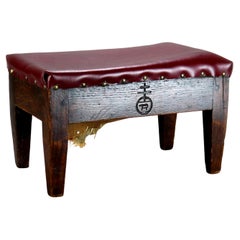 Antiguo taburete de pie Roycroft Arts & Crafts Mission Oak C1910