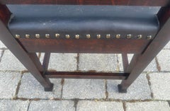 Antiker Roycroft-Stuhl mit Original-Leder und Tacks, Stickley-Ära- W7739, antik   VERKAUF