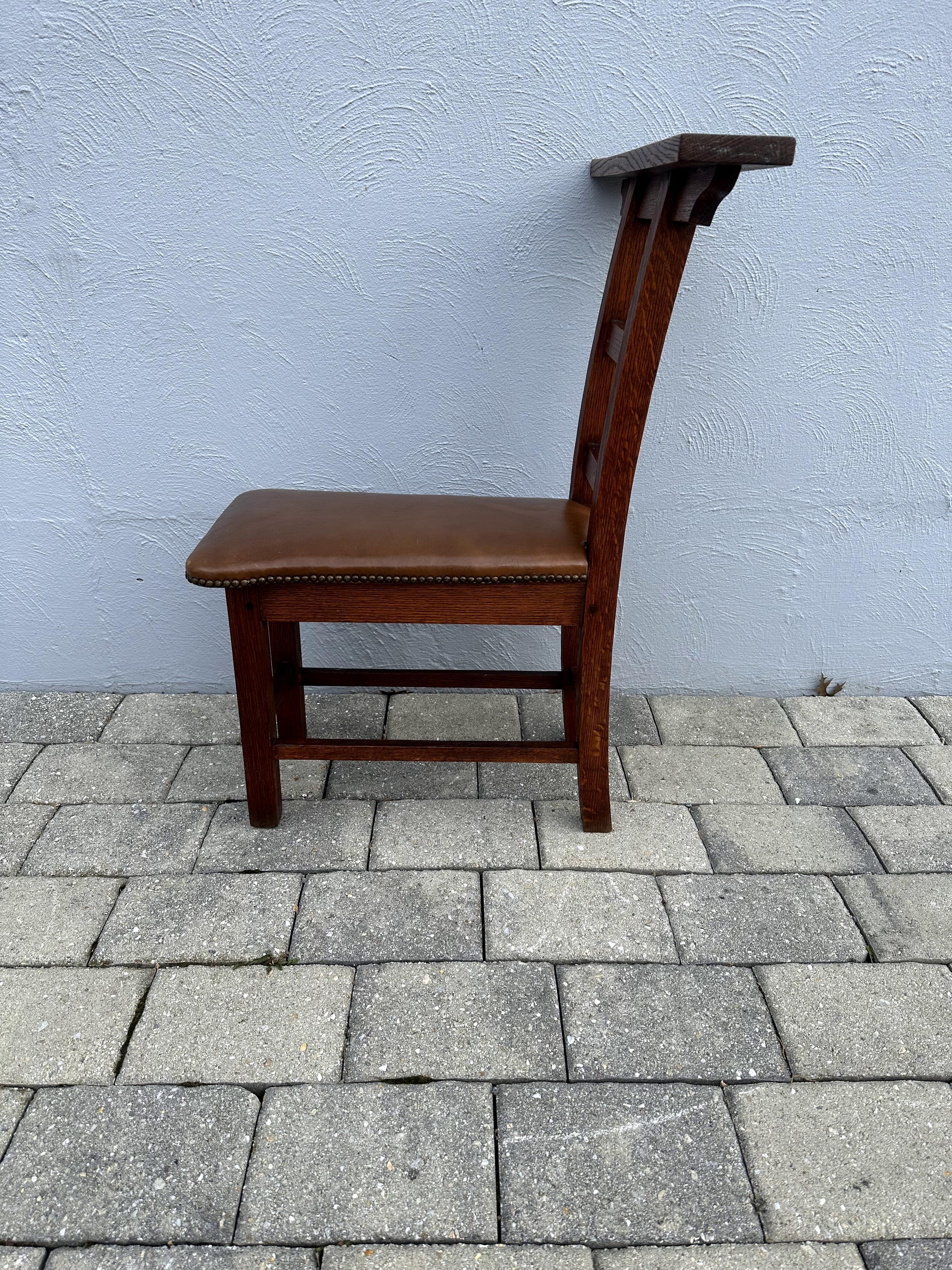 20th Century Antique   ROYCROFT  Meditation Chair Stickley era w For Sale