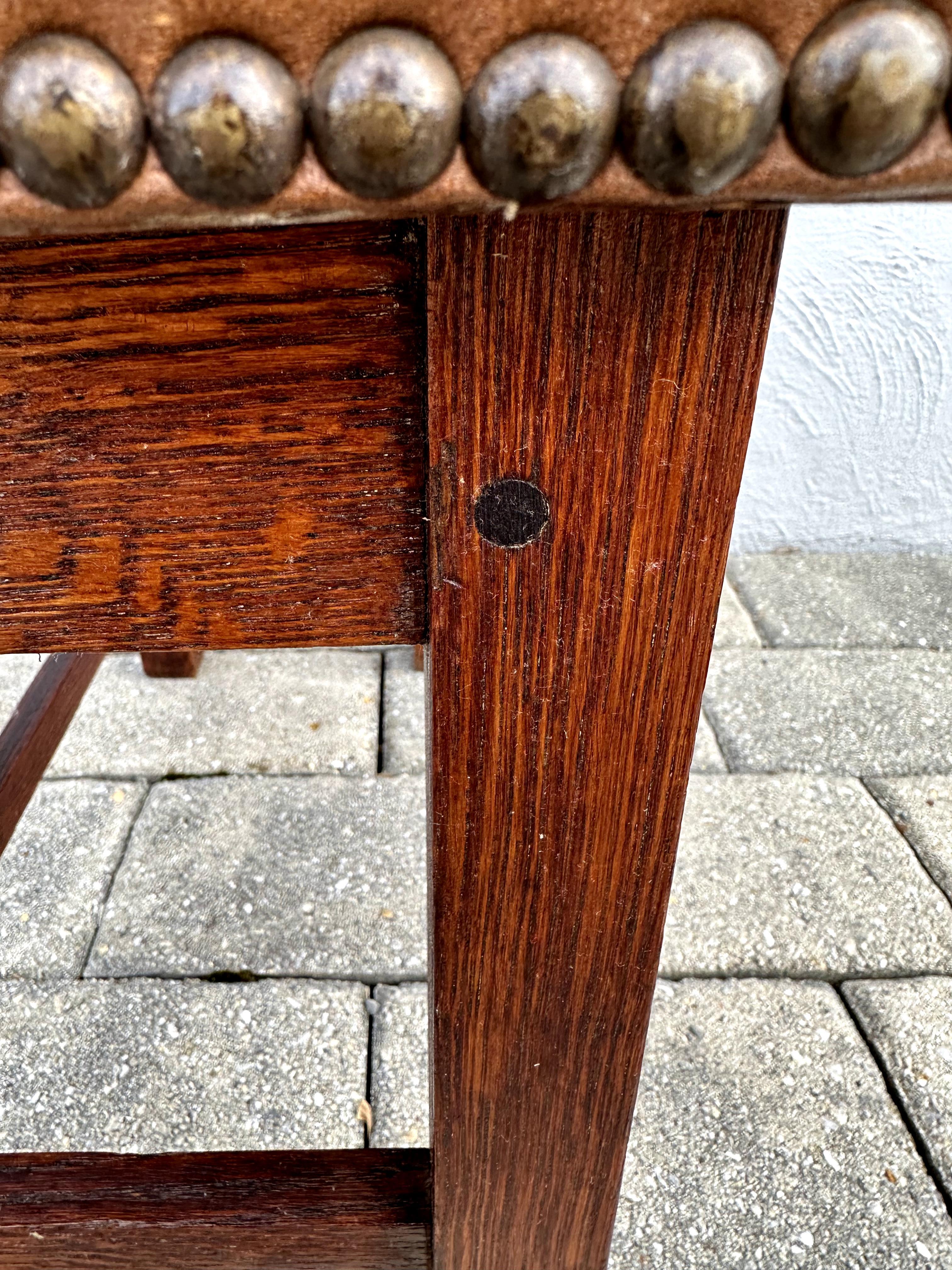 Antique   ROYCROFT  Meditation Chair Stickley era w For Sale 2