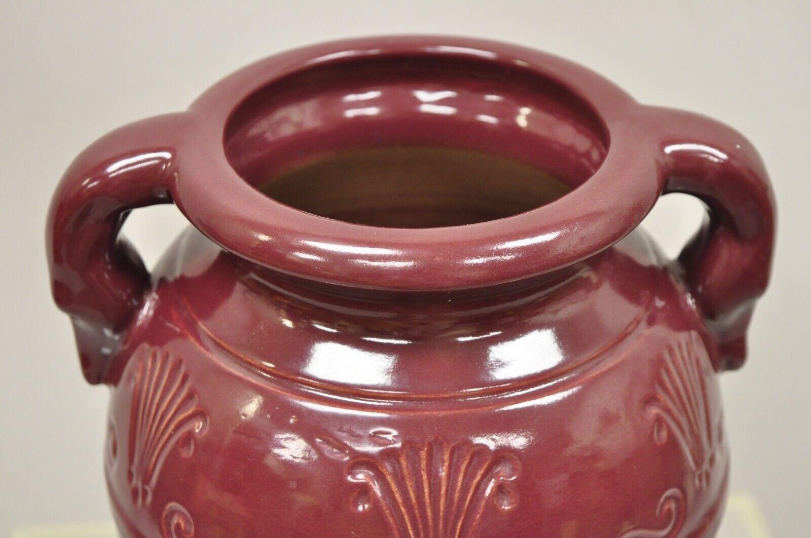 Country Antico vaso A. R. P. & Co. Roseville Ohio in gres a doppio manico da 14