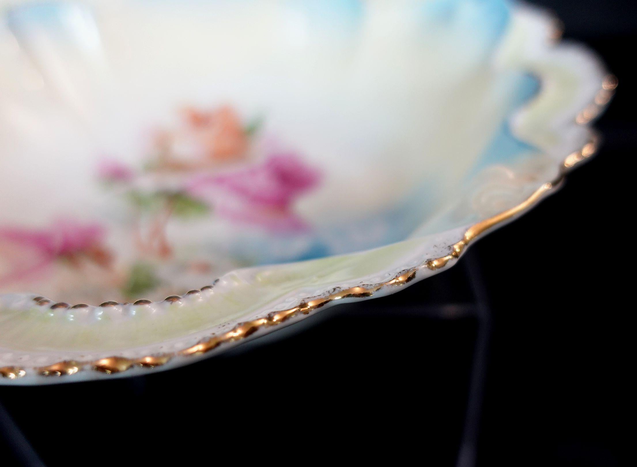 Hand-Crafted Antique RS Prussia German Porcelain Bowl, #R00001 For Sale