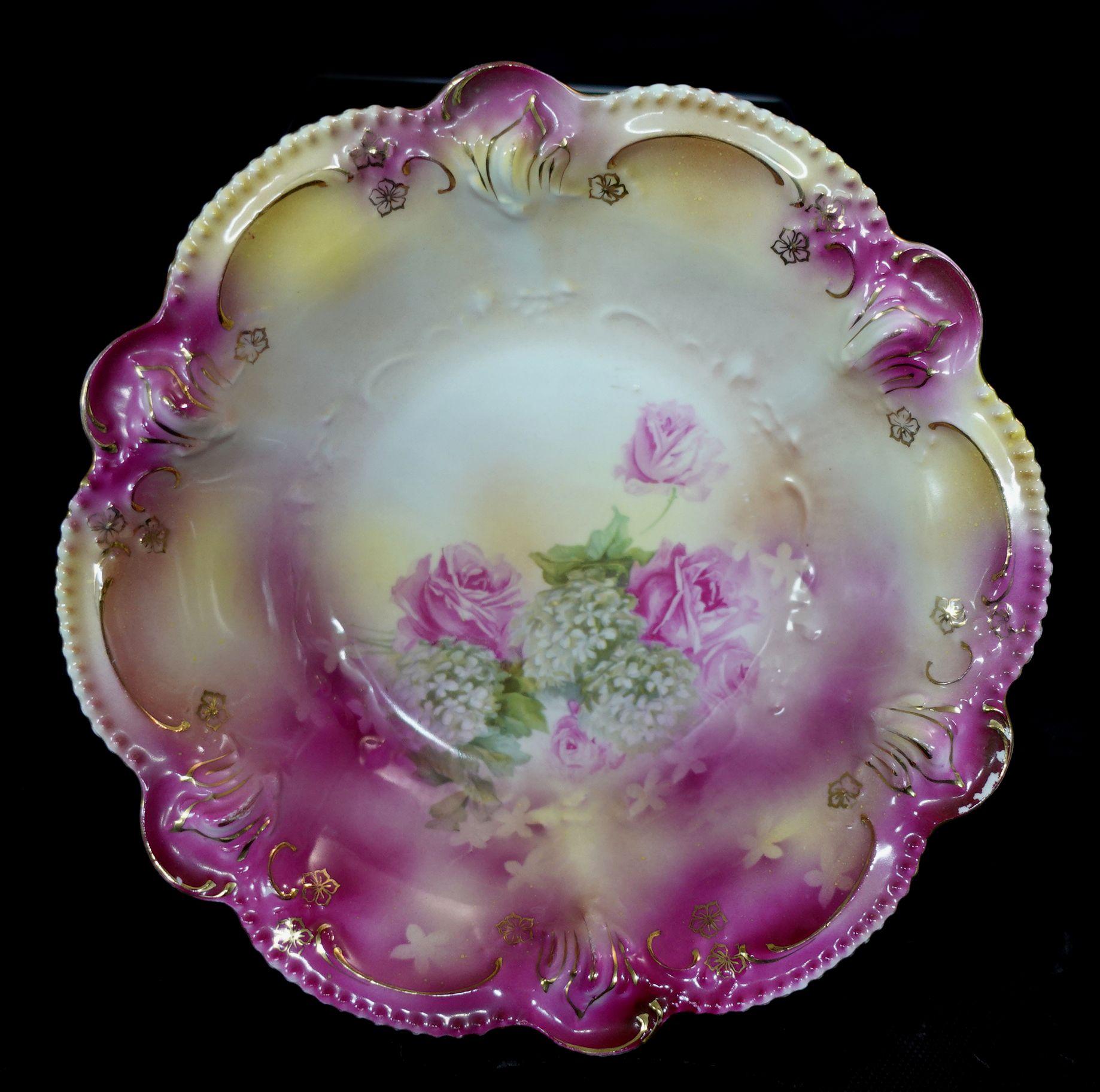 Hand-Crafted Antique RS Prussia German Porcelain Bowl, #R00004