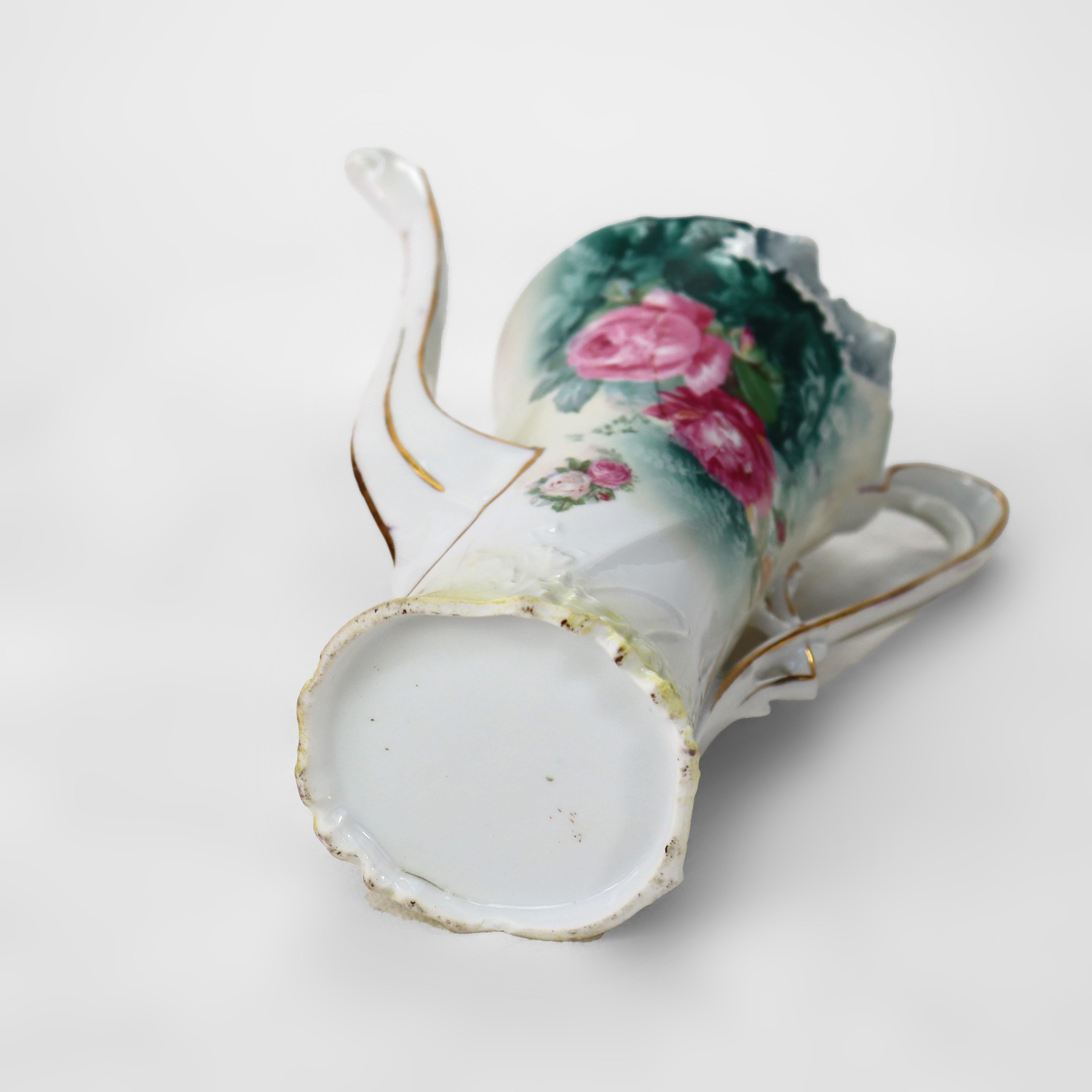 Ancienne chocolatière en porcelaine de RS Prussia avec 5 tasses à demitasse c1890 en vente 1