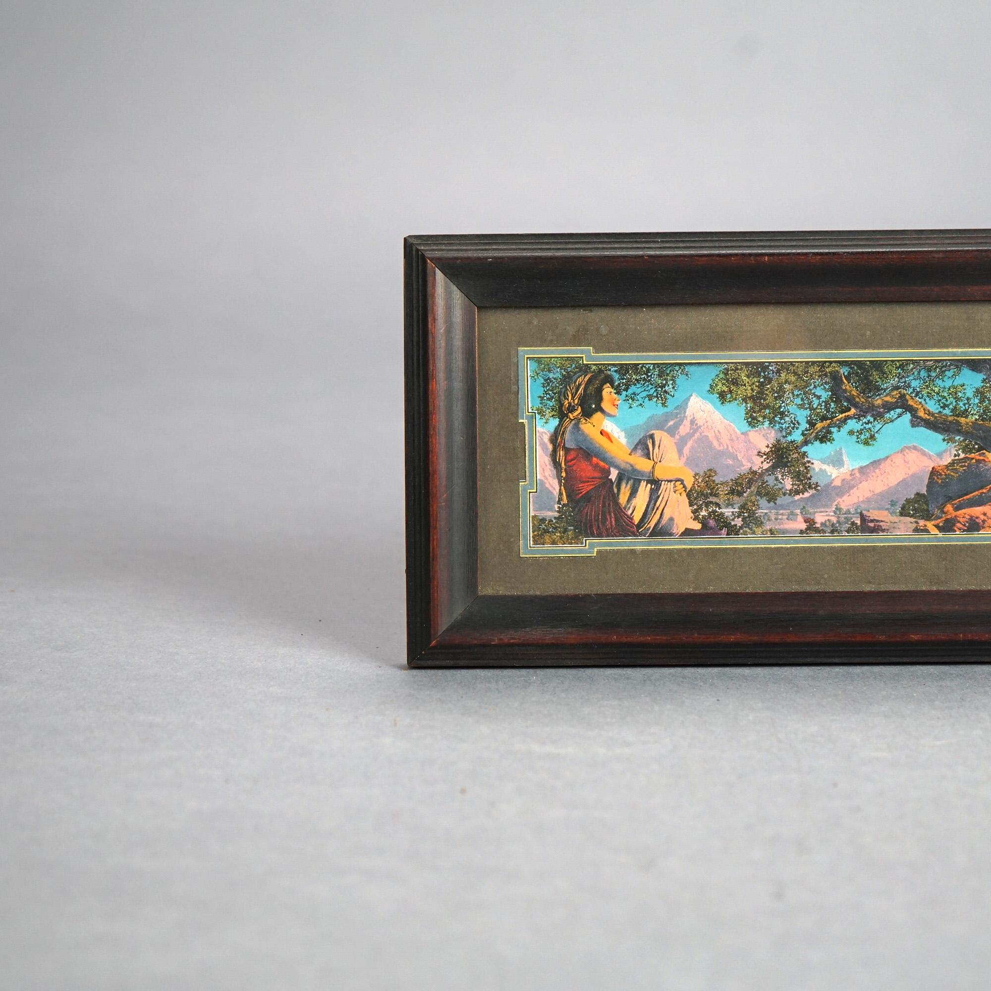 Antique Rubaiyat Art Deco Maxfield Parrish Print, Framed, C1920 In Good Condition For Sale In Big Flats, NY