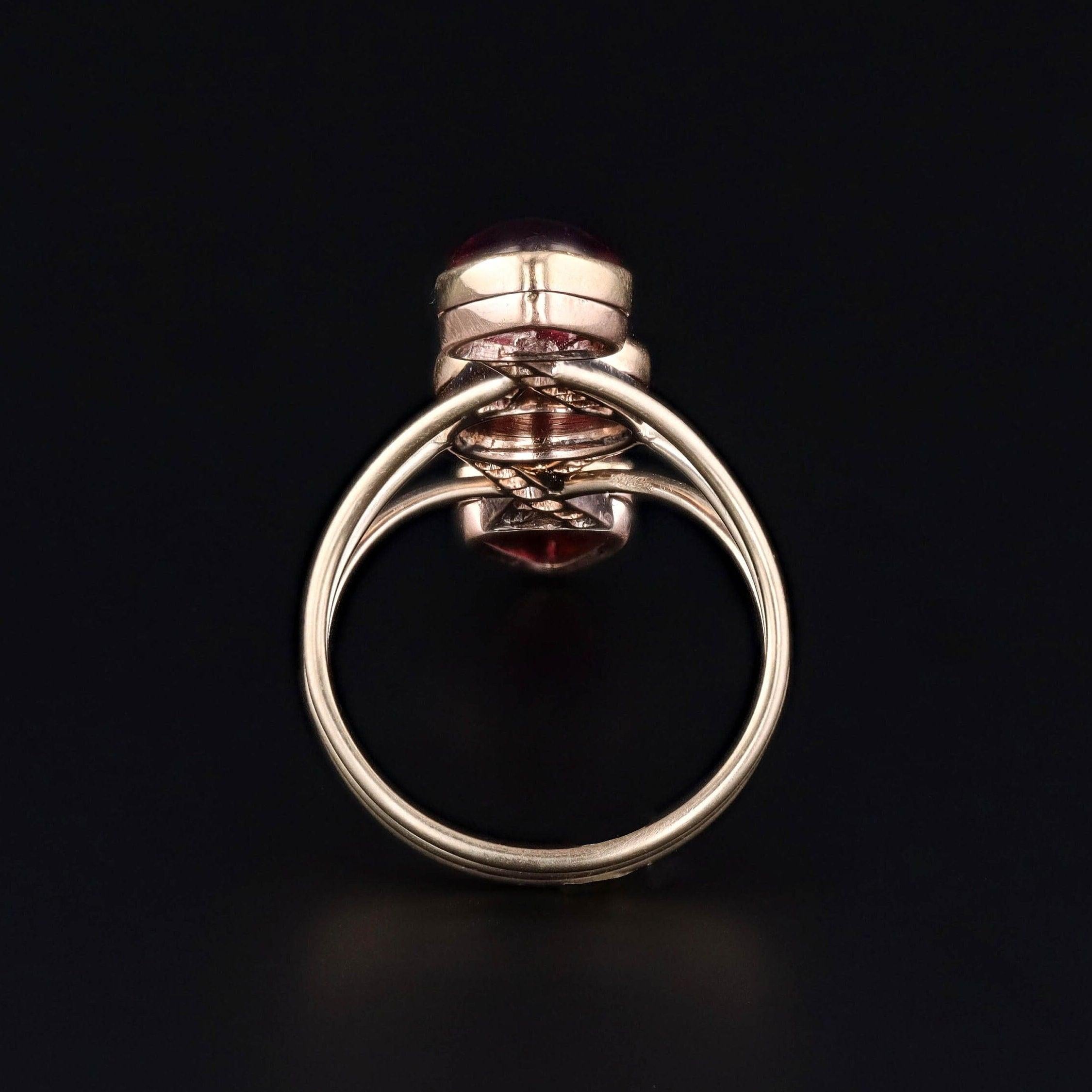 Antique Rubellite and Diamond Ring of 14k Gold In Good Condition For Sale In Lewisburg, PA