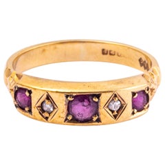 Antique Ruby and Diamond 9 Carat Gold Ring