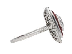 Antique ruby and diamond cluster ring, circa 1911.