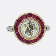 Antique Ruby and Diamond Cluster Ring