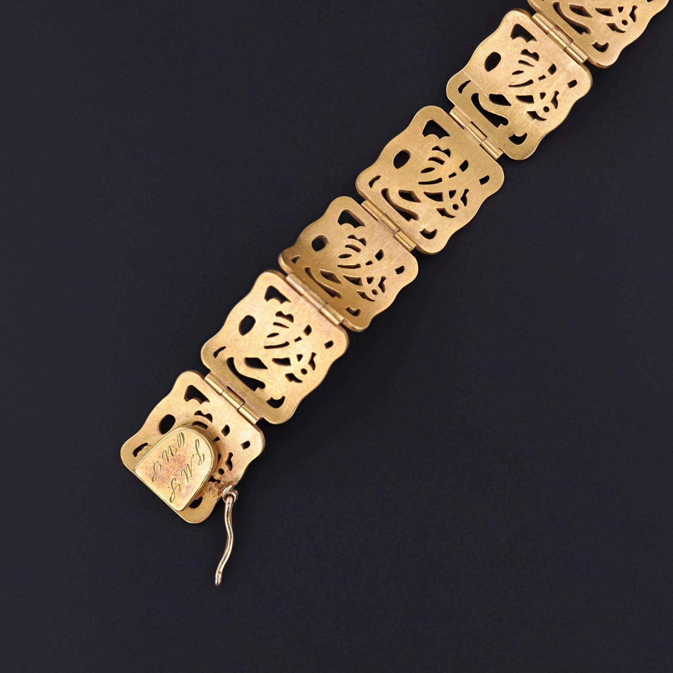 Old European Cut Antique Ruby and Diamond Floral Bracelet by Riker Brothers For Sale