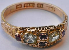 Antique Ruby and Chrysoberyl 15K Gold Ring