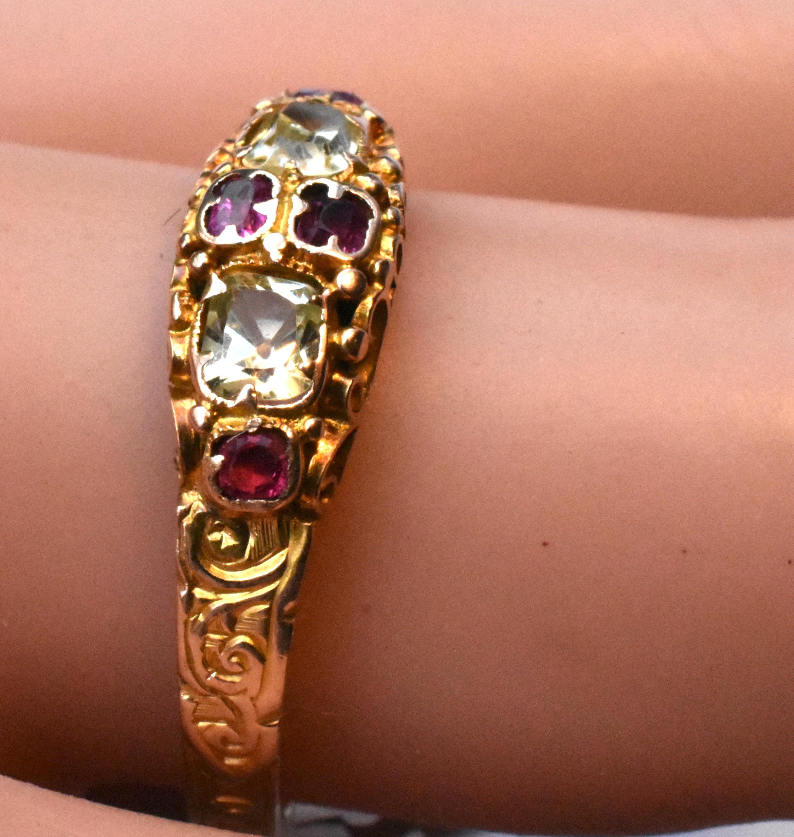 Antique Ruby and Chrysoberyl 15K Gold Ring 1