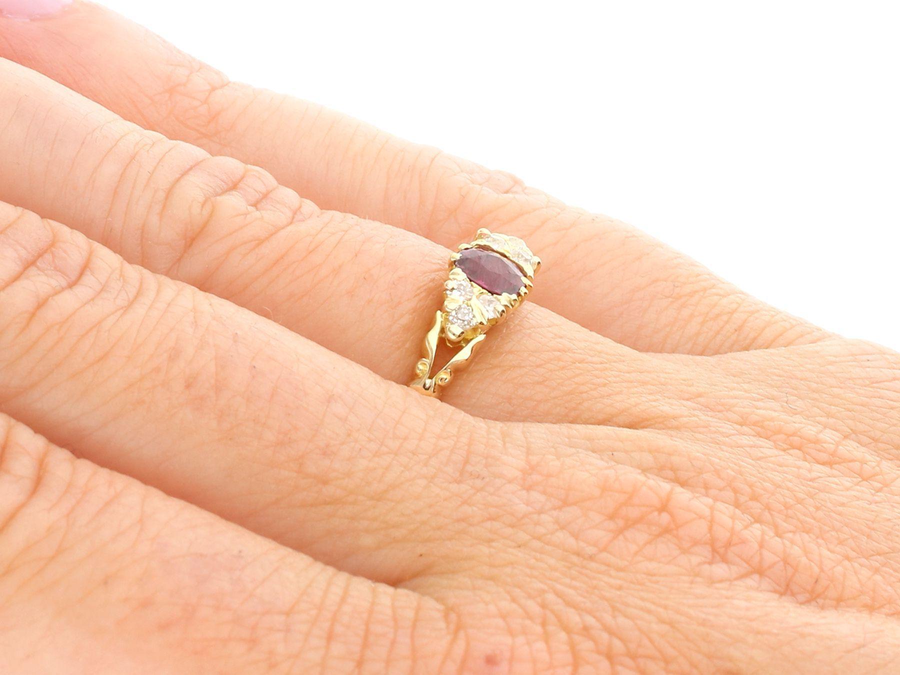 Antique Ruby and Diamond Yellow Gold Cocktail Ring, circa 1910 2