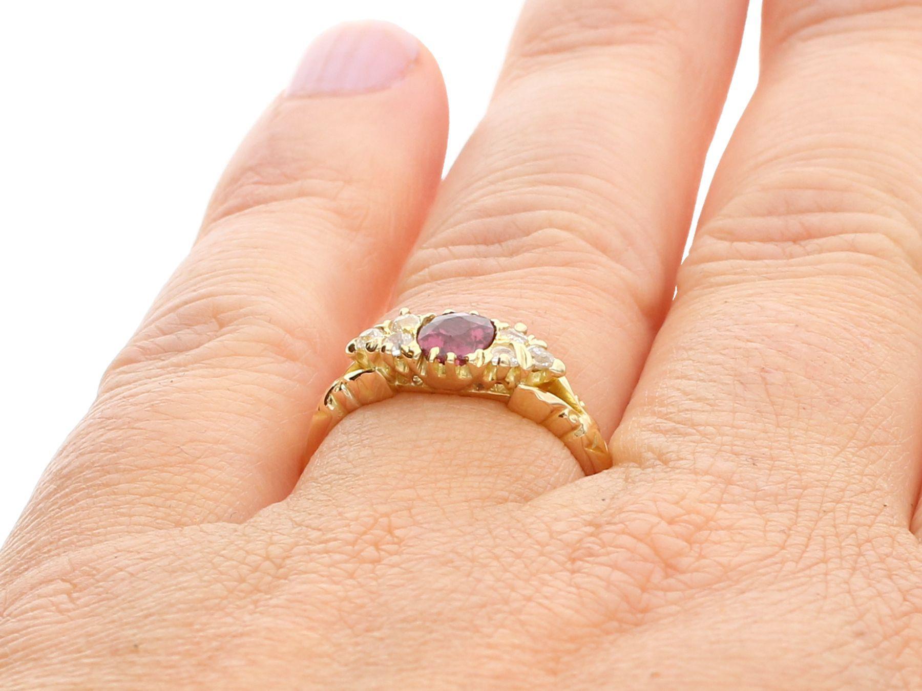 Antique Ruby and Diamond Yellow Gold Cocktail Ring, circa 1910 3