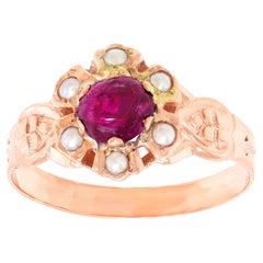 Antique Ruby and Pearl Ring