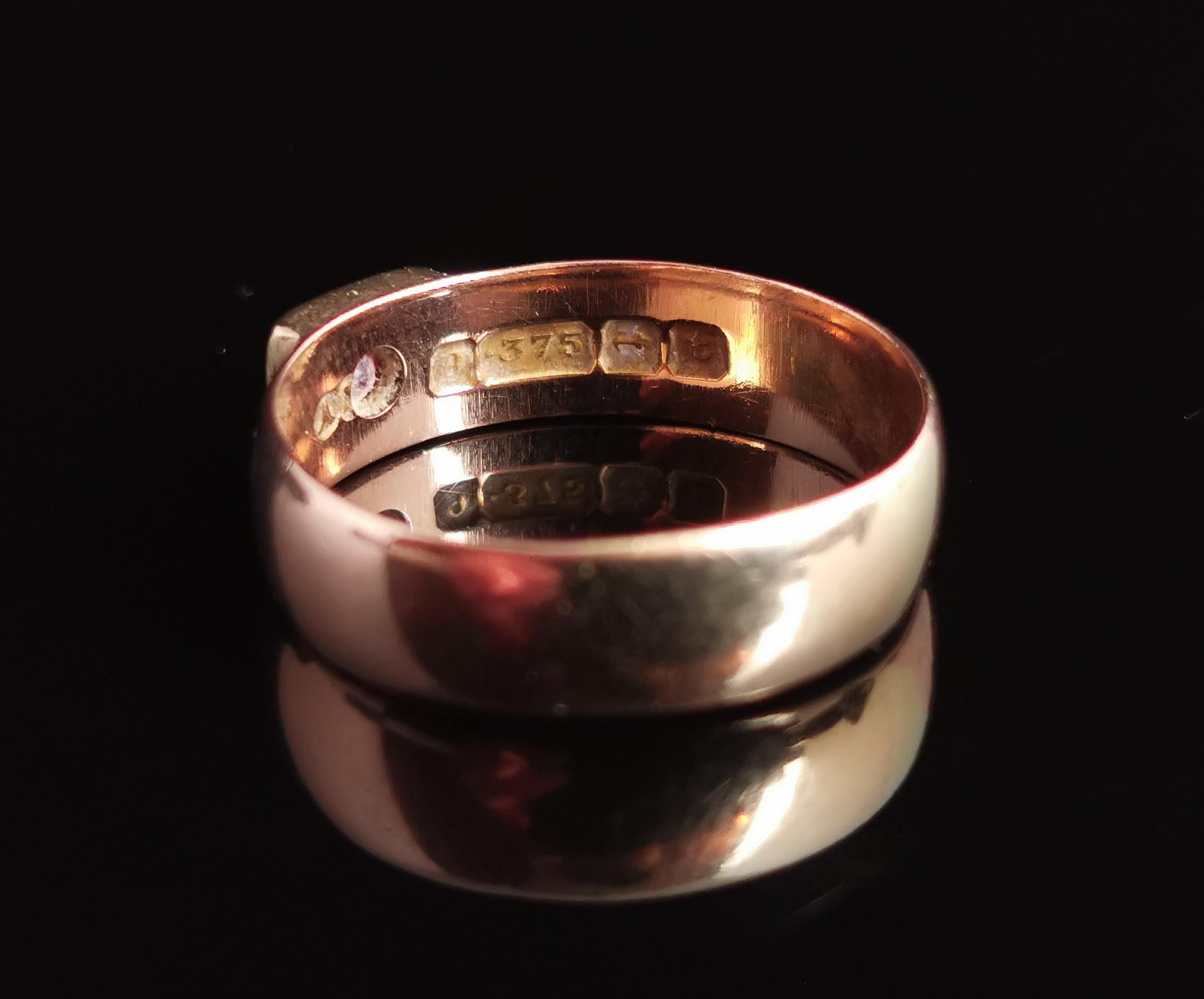 Antique Ruby Band Ring, 9 Karat Yellow Gold 7