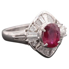 Antique Ruby Diamond Engagement Ring, Victorian Ruby & Diamond Wedding Gold Ring