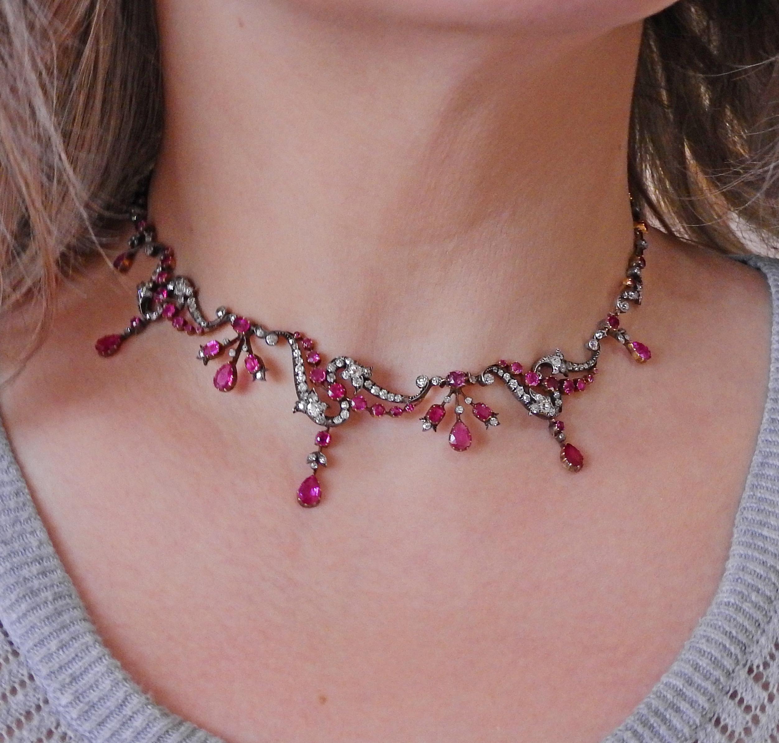 ruby antique necklace