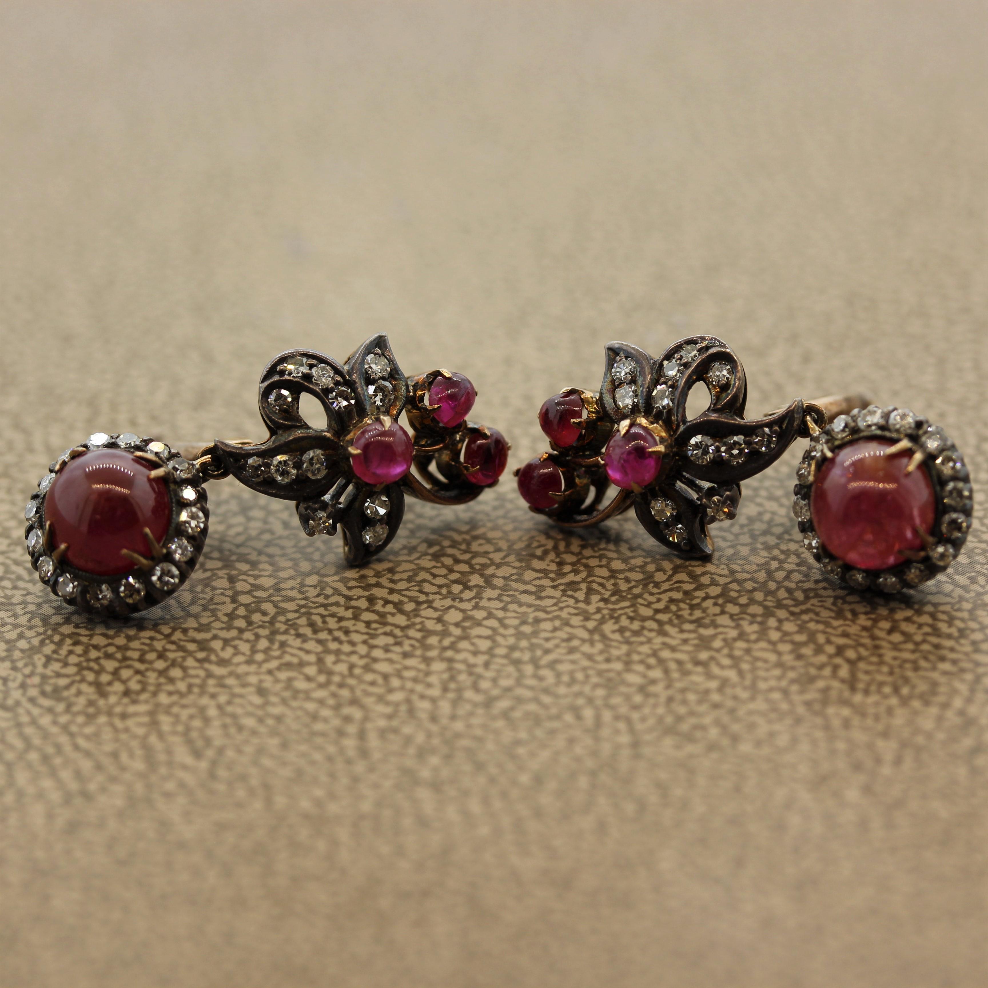 antique ruby earrings