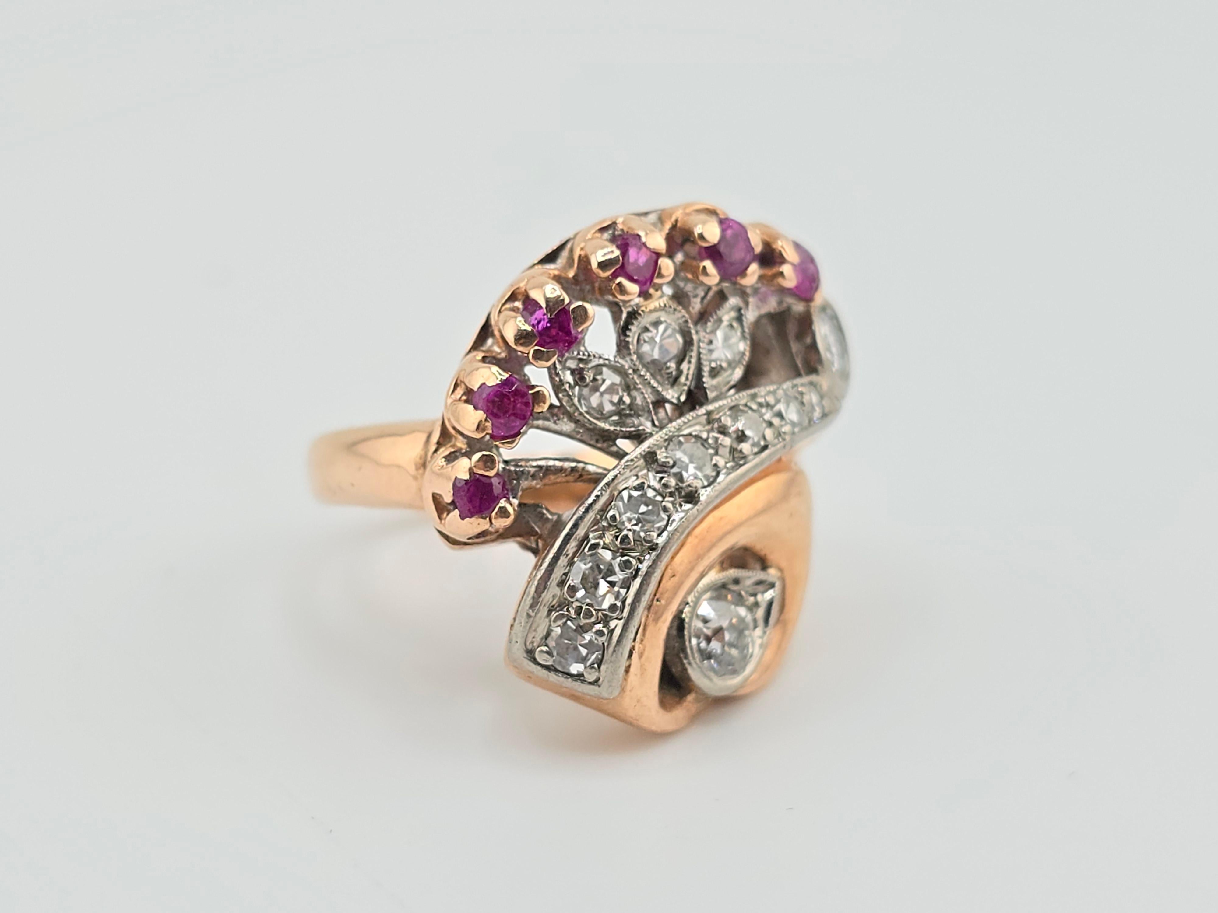 Antique Ruby & Diamond Ring Victorian Period 10.62 Grams In Good Condition For Sale In Media, PA