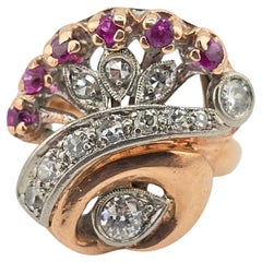 Antique Ruby 
Diamond Ring Victorian Period 10.62 Grams