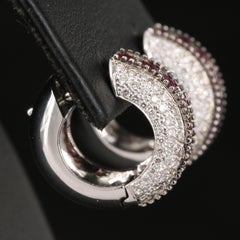 Antique Ruby Gold Earrings for women, Ruby and Diamond Earrings for her