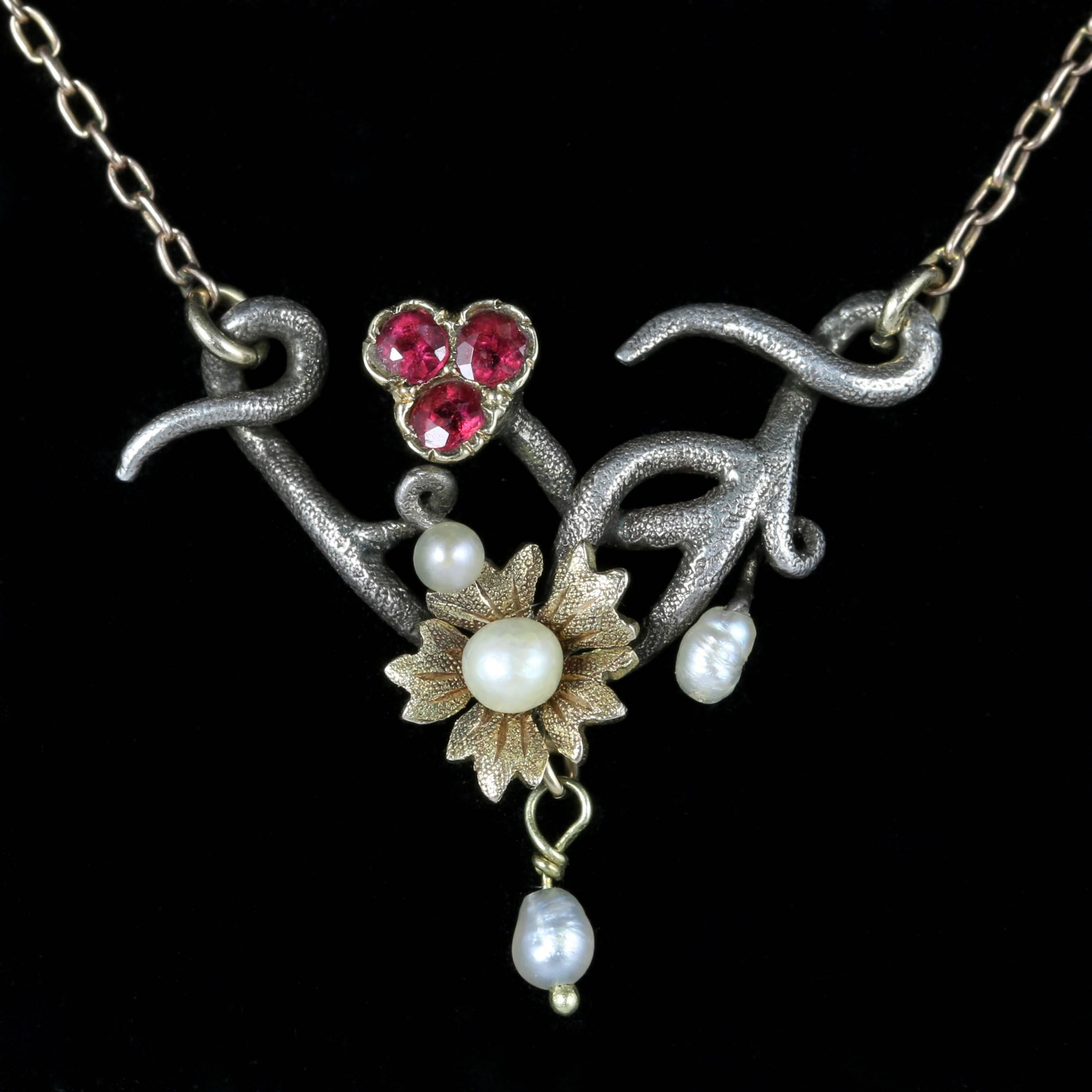 ruby and pearl necklace