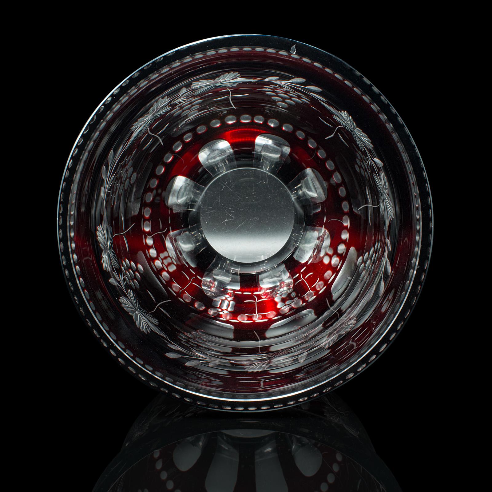 Antique Ruby Pedestal Bowl, Continental, Glass, Decorative Ice Bucket, C.1920 For Sale 4