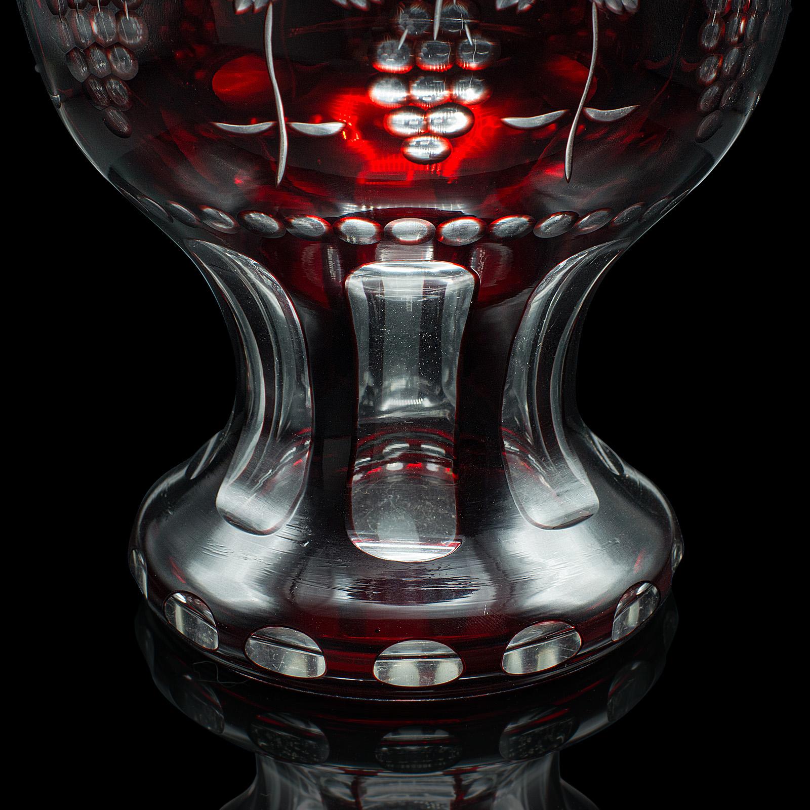 Antique Ruby Pedestal Bowl, Continental, Glass, Decorative Ice Bucket, C.1920 For Sale 3