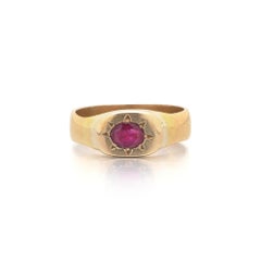 Antique Ruby Signet Ring, 22KT Gold