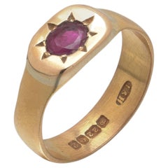 Antiker Rubin-Siegelring, 22-Karat-Gold