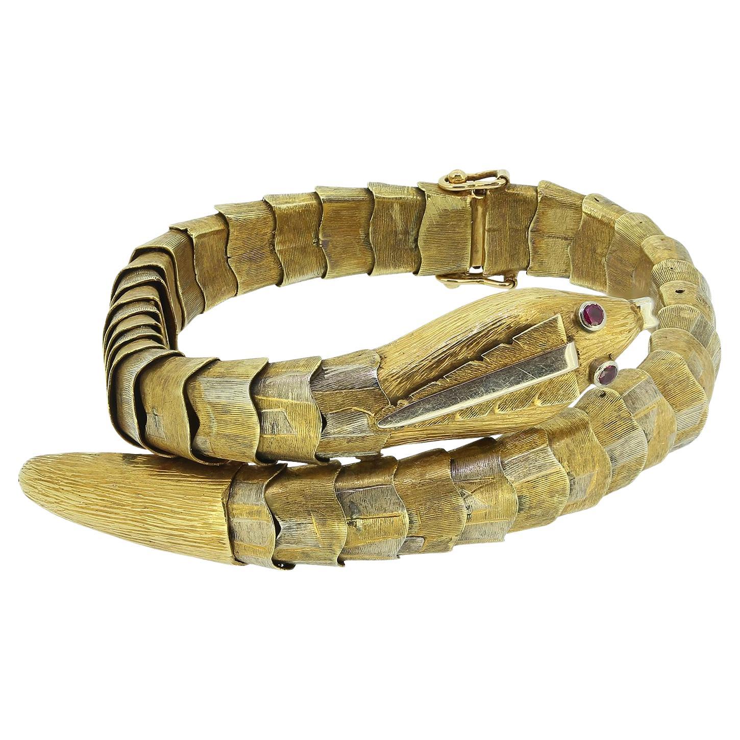 Bracciale a serpente in rubino antico