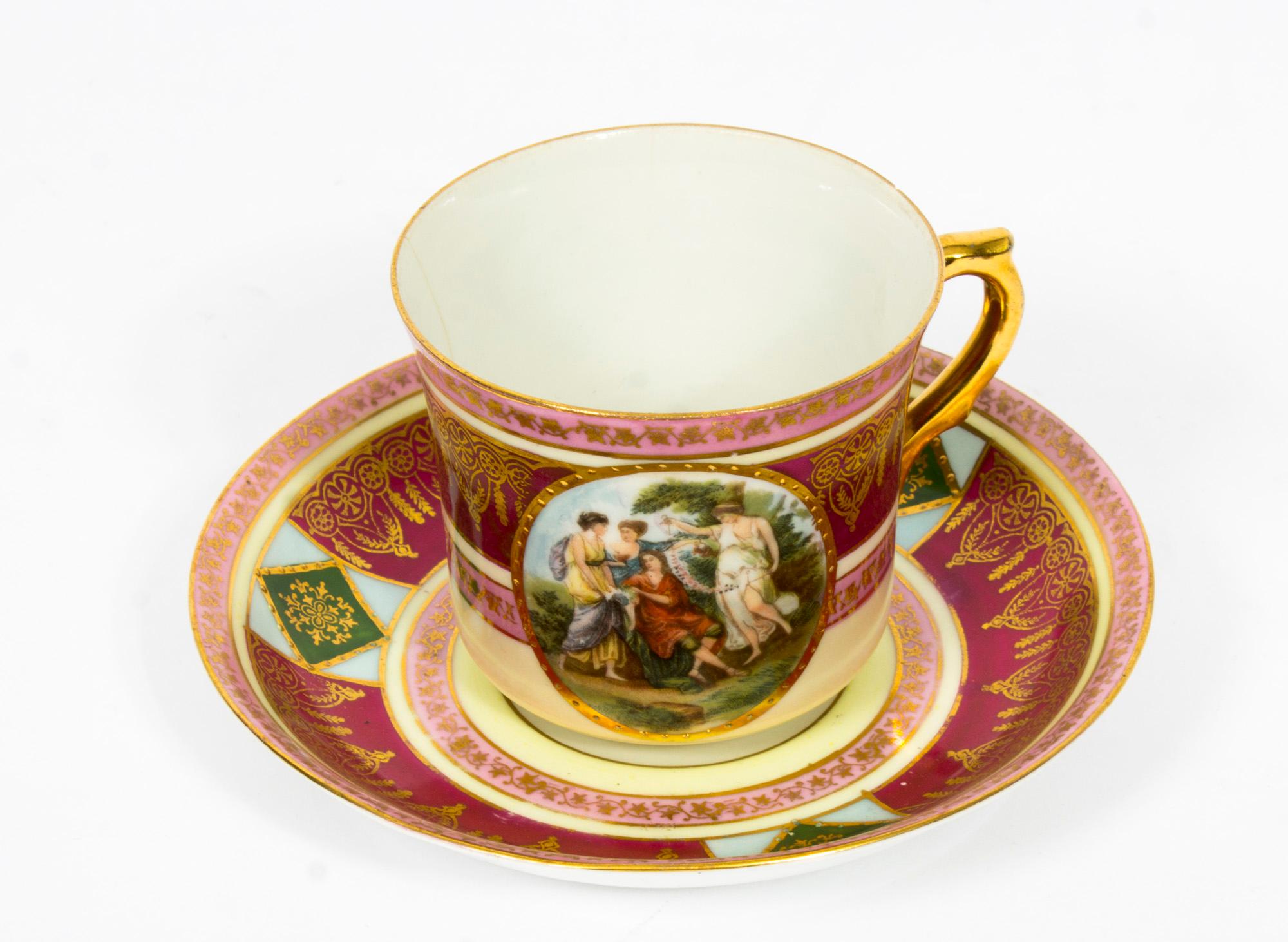 Antique Rudolf Kämpf 38 piece Porcelain Tea Set, 1918 4